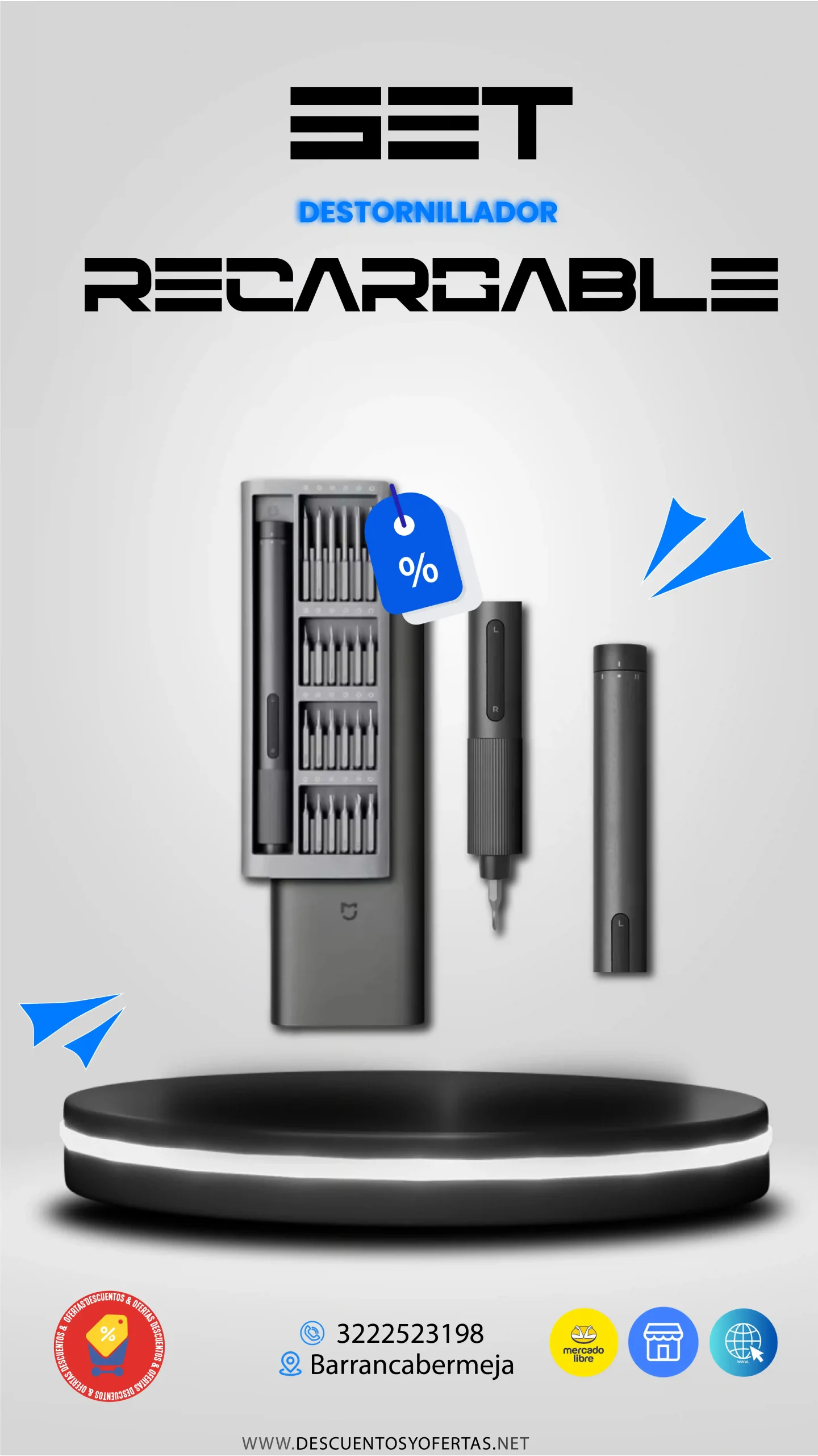 Set Destornillador Eléctrico Recargable de Precisión